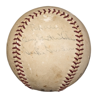 1955 Duke Snider World Series Game 4 Home Run Game Used and Signed Baseball (PSA/DNA) (MEARS)
